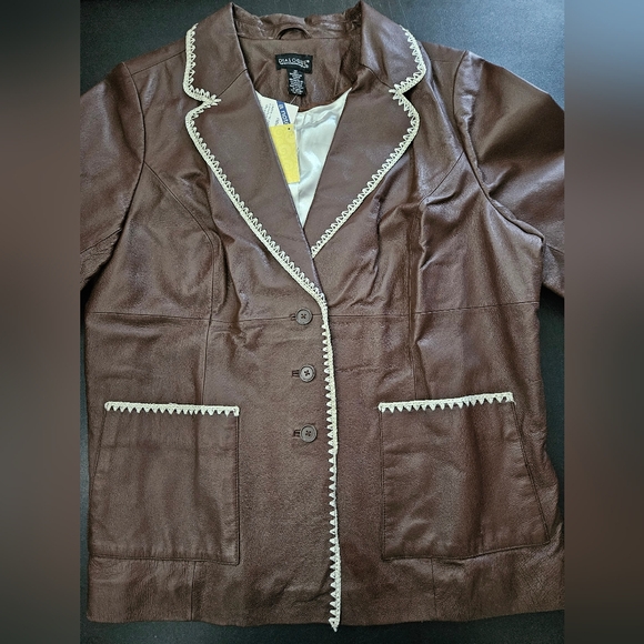 NWT - Leather Dialogue Brown Jacket - Size 1X - Picture 8 of 9